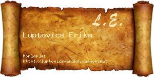 Luptovics Erika névjegykártya